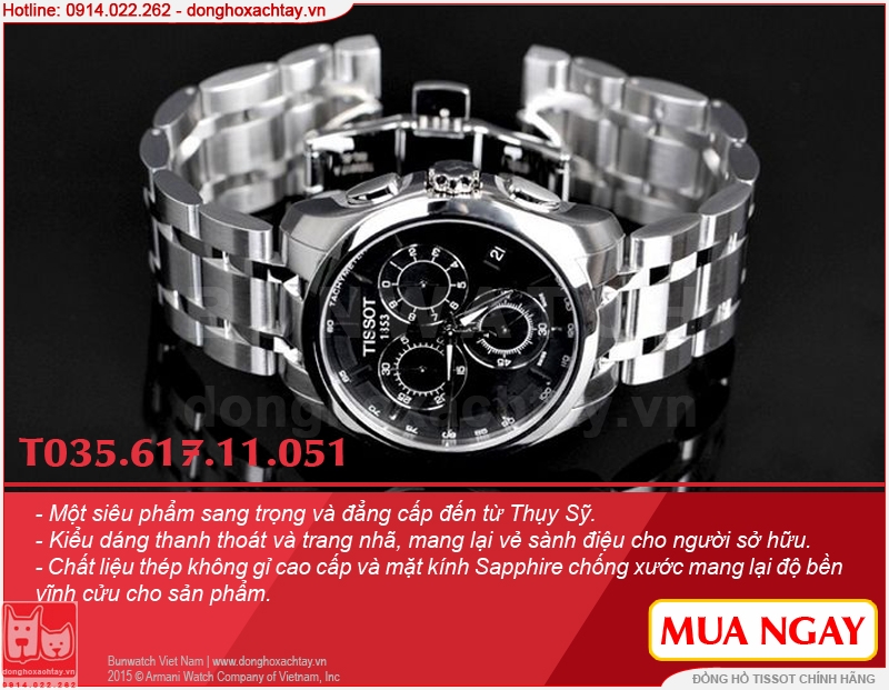 donghoxachtay.vn|đồng hồ tissot chính hãng t035.617.11.051.00