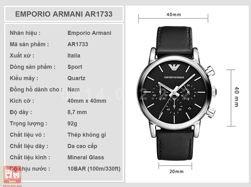 bunshop.vn|armani nam chính hãng ar1733