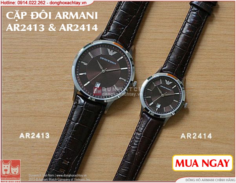 donghoxachtay.vn|đồng hồ đôi armani ar2414 ar2413