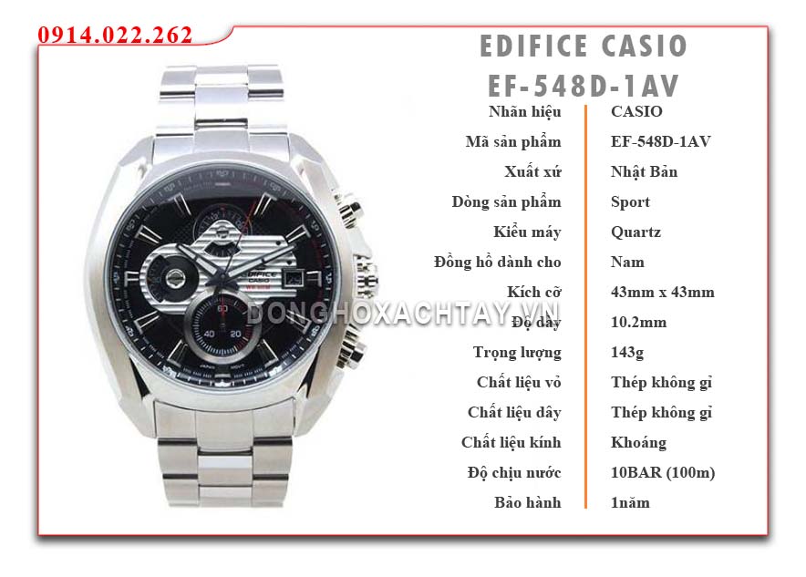 đồng hồ casio ef-548d-1av