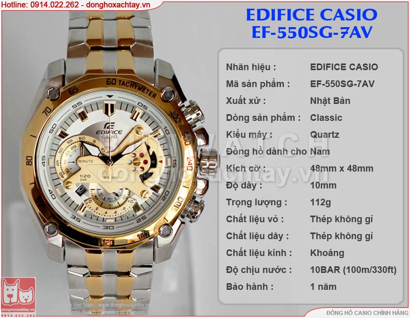 donghoxachtay.vn|đồng hồ casio ef-550sg-7av chính hãng